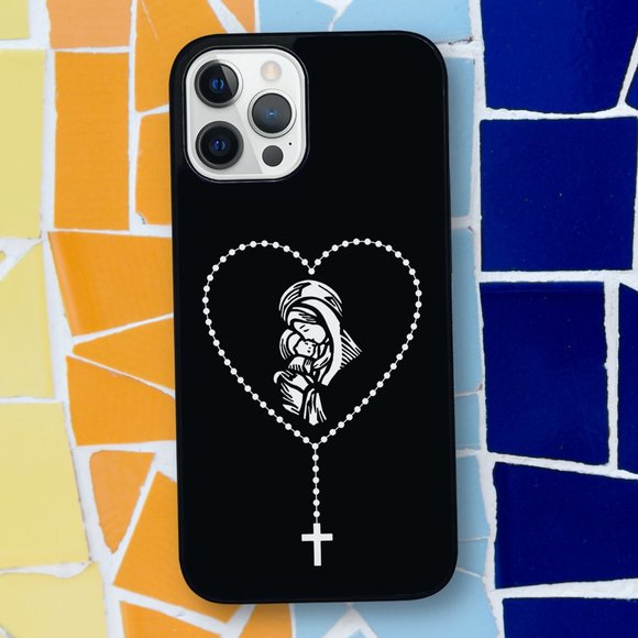 Rosary Cross Virgin Mary Jesus Catholic Faith Christian Gift iPhone Case - Picture 1 of 1